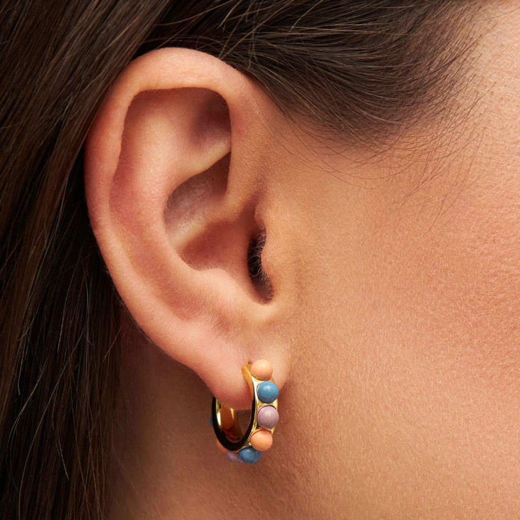 LULU Flower Hoops Color vergoldet