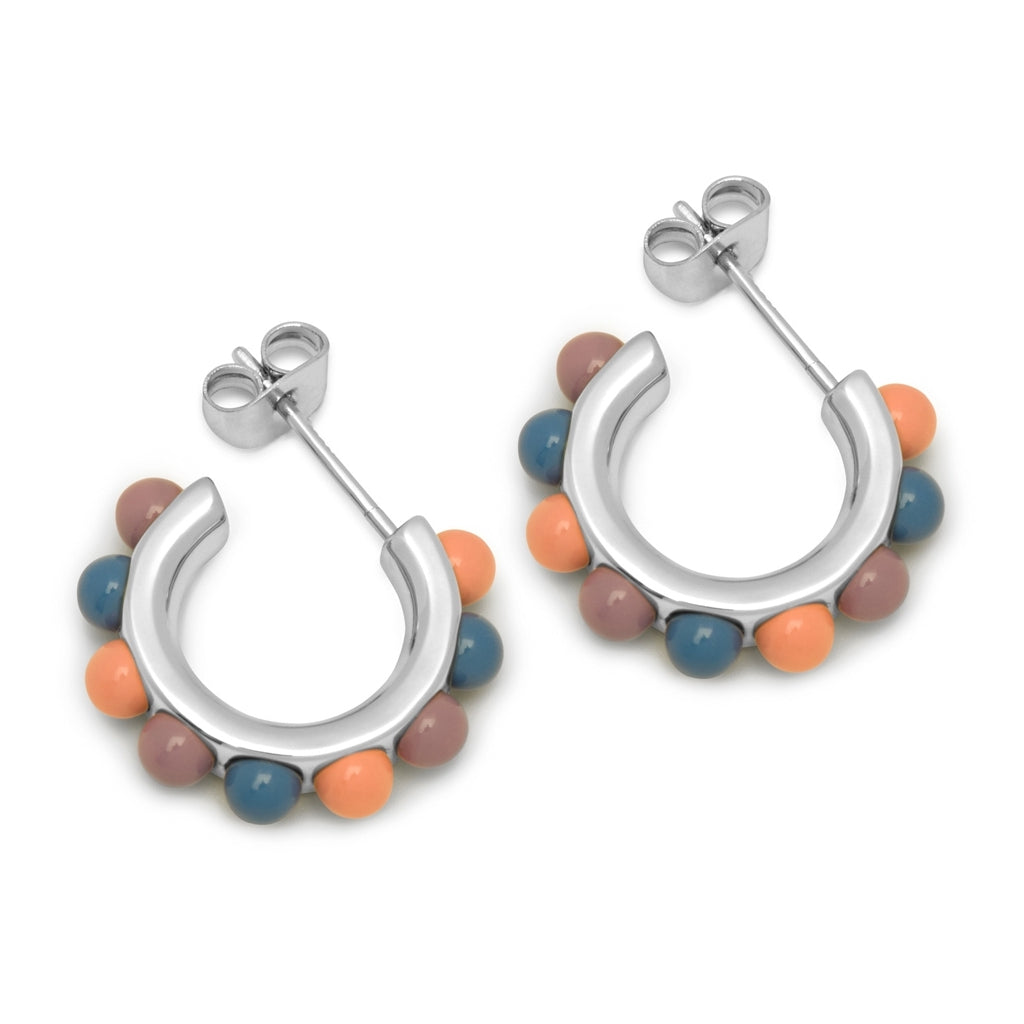 LULU Flower Hoops Color Sterlingsilber