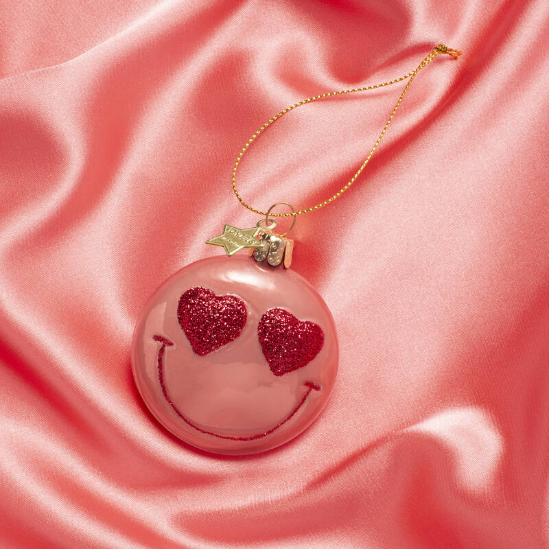 Christmas Ornament Smiley pink orange