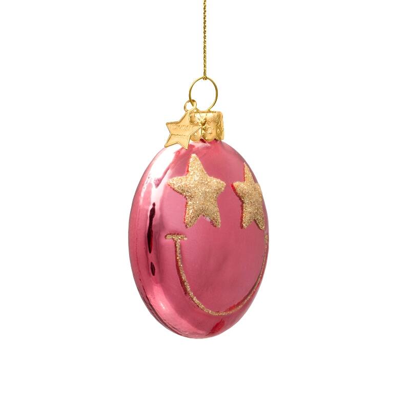 Christmas Ornament Smiley rose pink