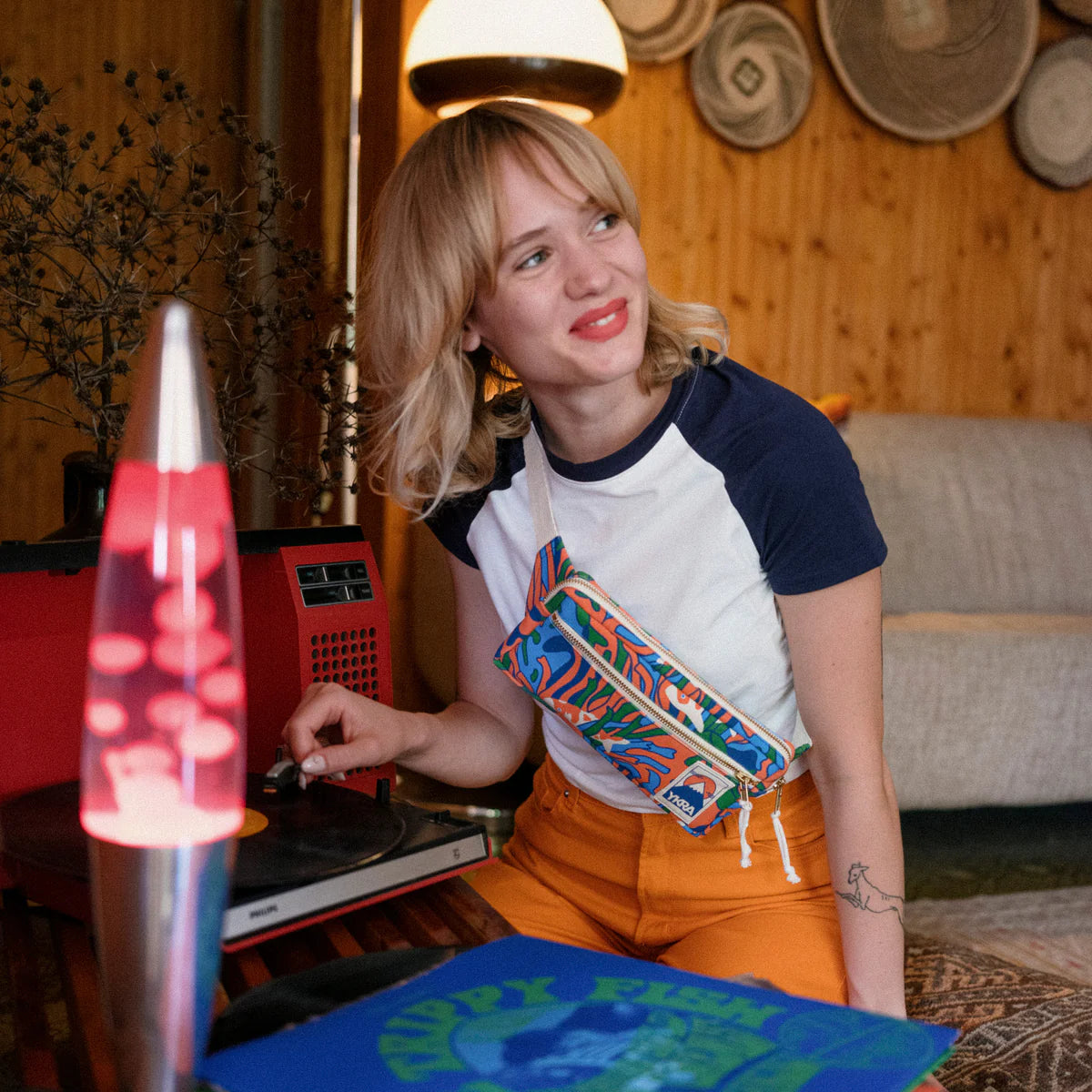 Ykra Fanny Pack special edition trippy fish blue