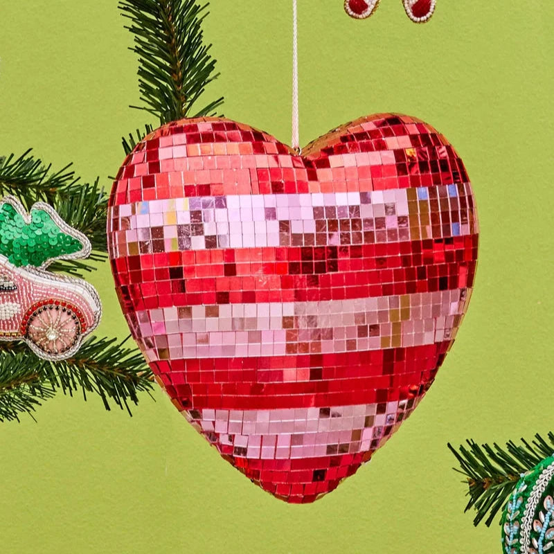 rice große Herzdiscokugel