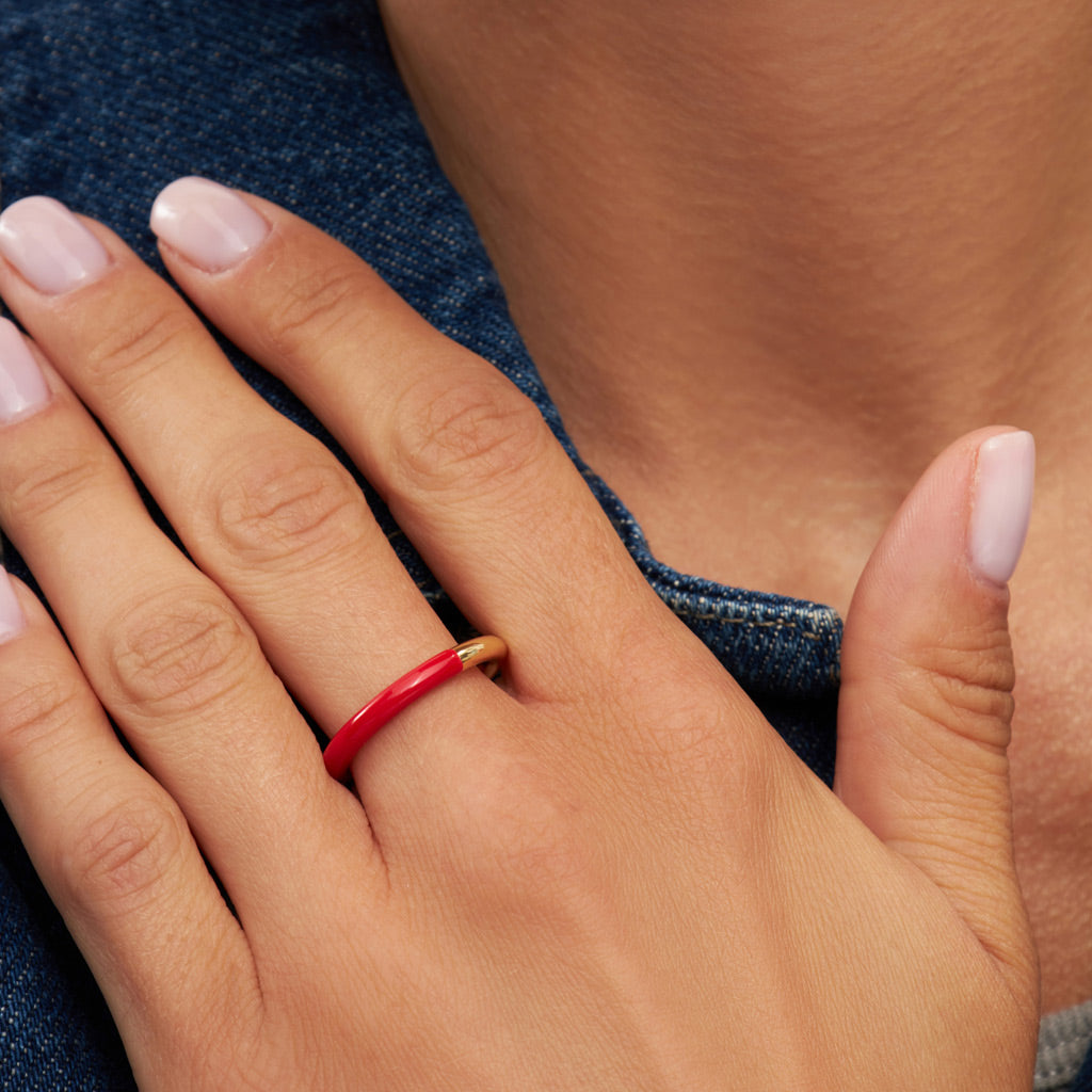 LULU Double Color Ring rot-gold