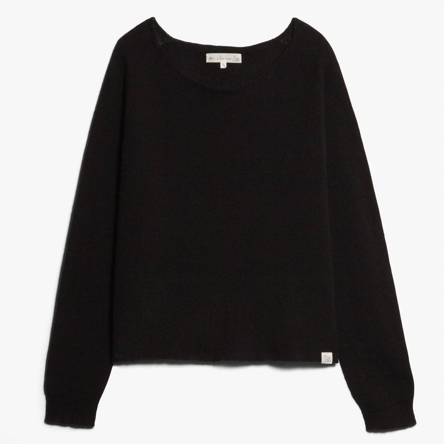 Merz b. Schwanen Damen Rundhals Pullover deep black