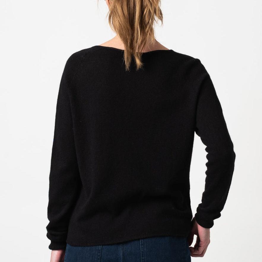 Merz b. Schwanen Damen Rundhals Pullover deep black