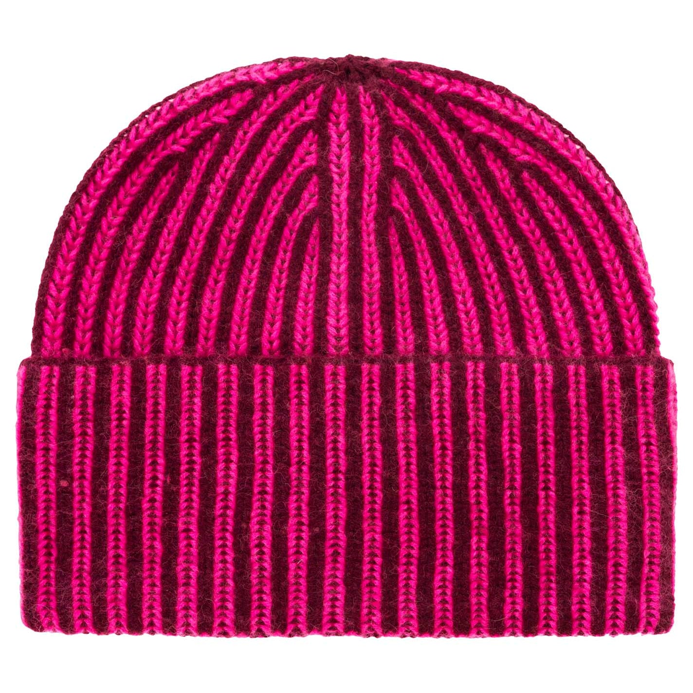 Mütze Kaschmir neonpink/bordeaux
