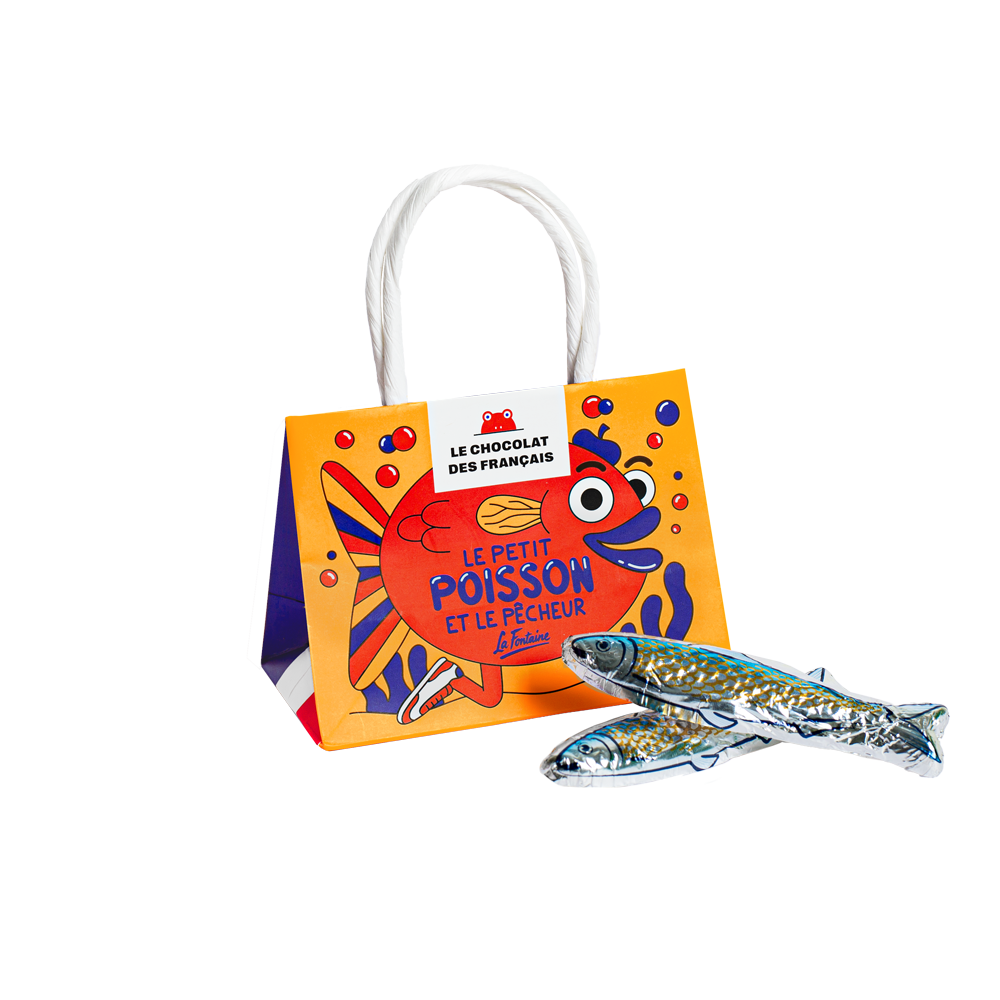 Chocolat des Francais Geschenktüte "Der kleine Fisch und der Fischer"
