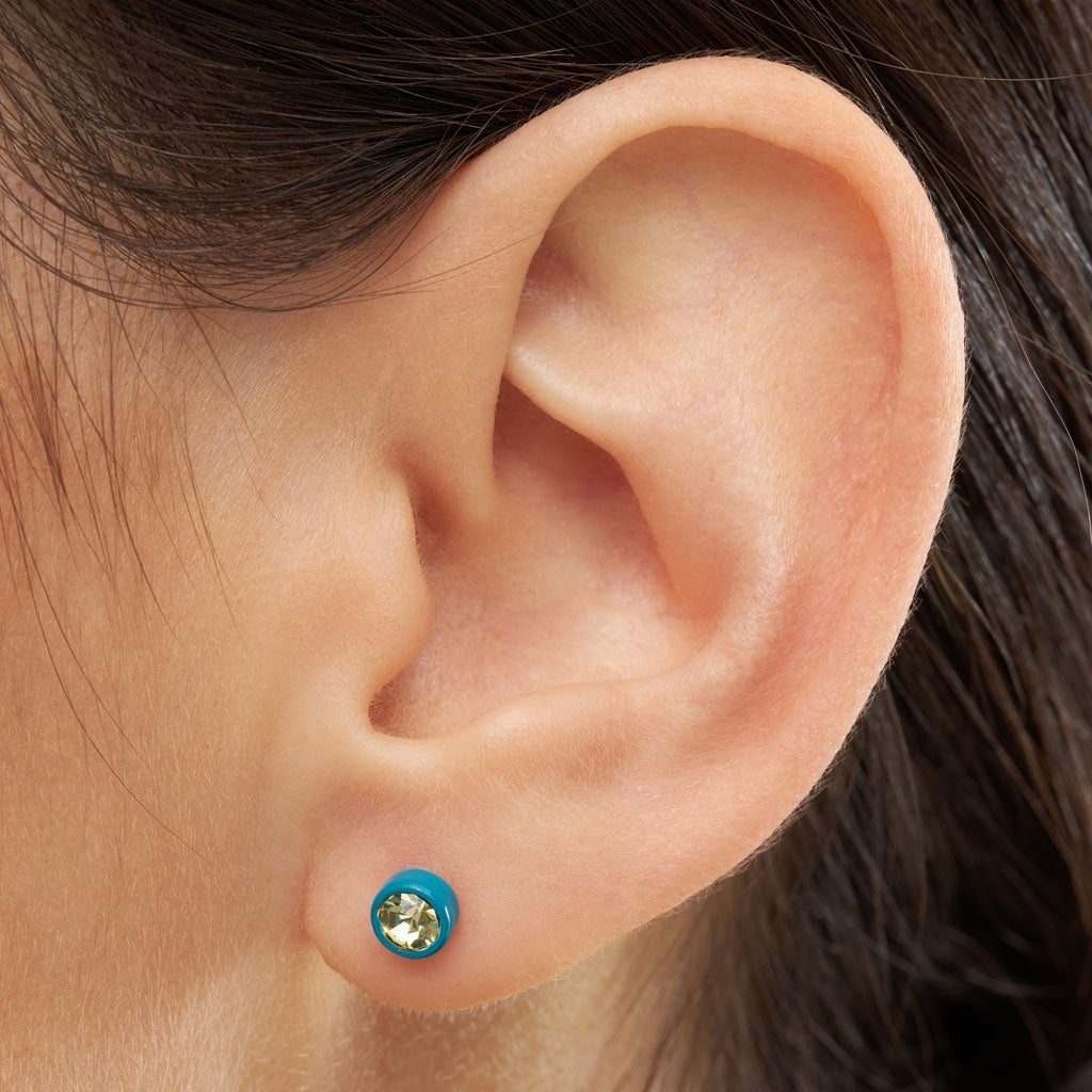 LULU Gala Crystal Ohrring gelb/petrol