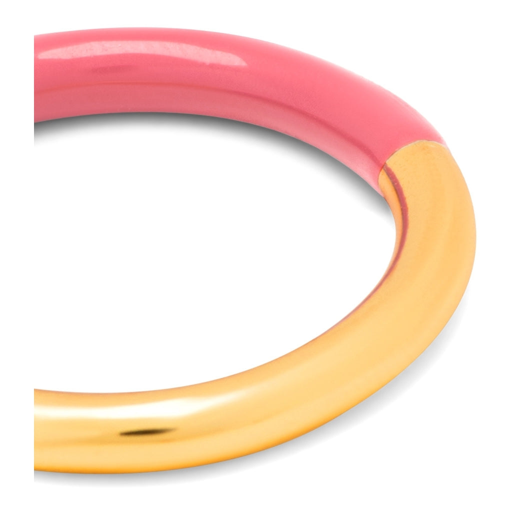 LULU Double Color Ring -gold/ coral pink