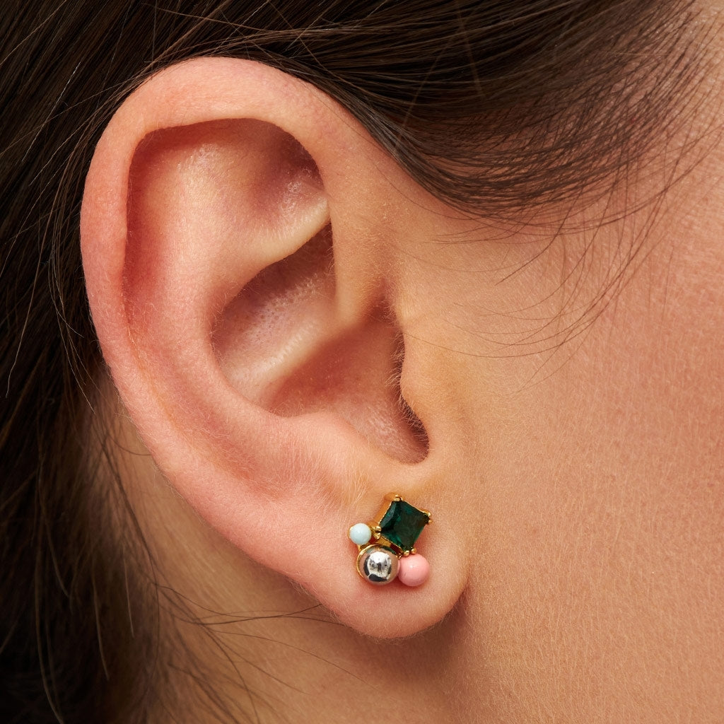 LULU Bouquet green bling Ohrring