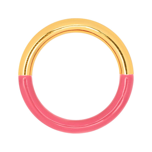 LULU Double Color Ring -gold/ coral pink