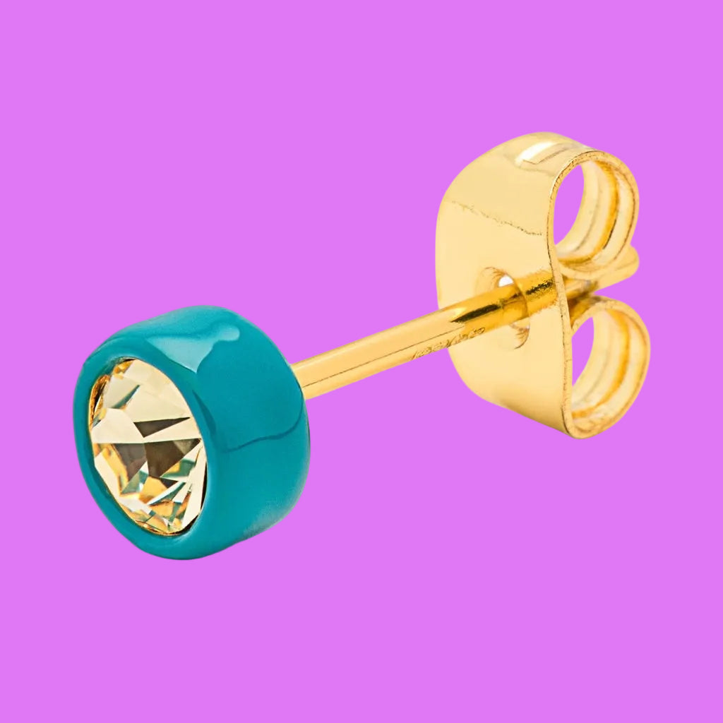 LULU Gala Crystal Ohrring gelb/petrol