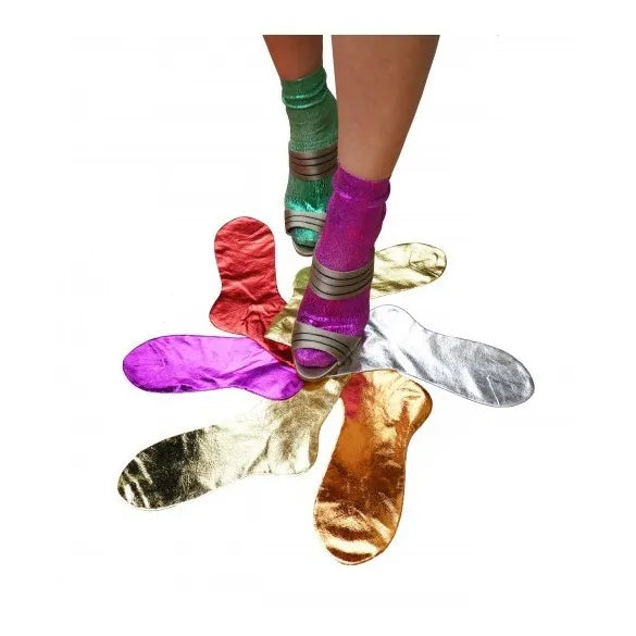 Maria la Rosa laminated ribbed sock - Fuchsia