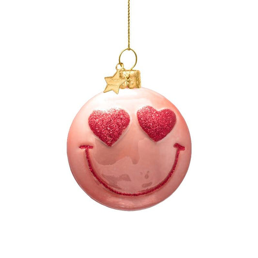 Christmas Ornament Smiley pink orange