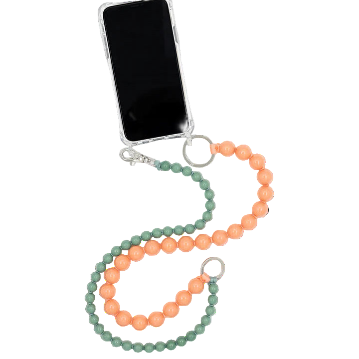ina.seifart Doppenhandykette lang - hellorange-salbei