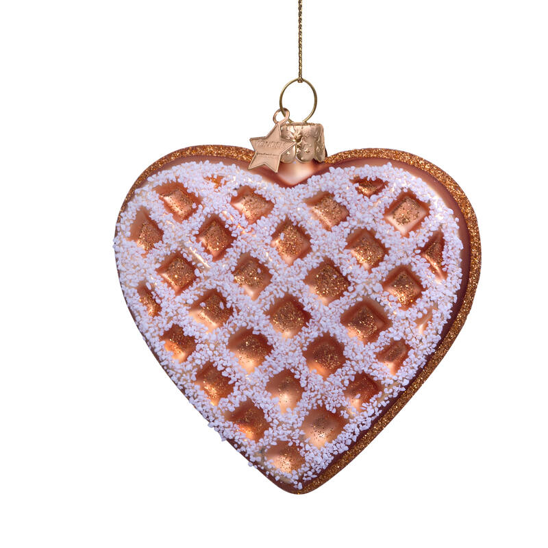 Christmas Ornament heart waffle