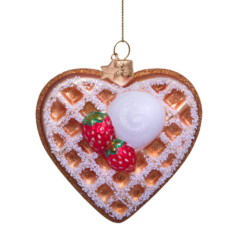 Christmas Ornament heart waffle