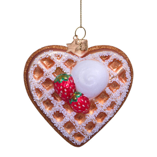 Christmas Ornament heart waffle