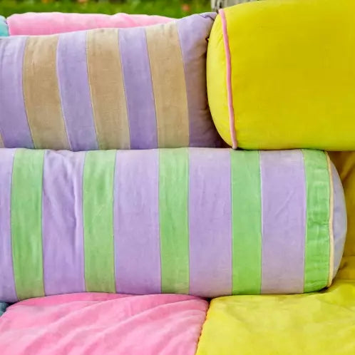 rice Kissenrolle mit Füllung hellgrün/lila