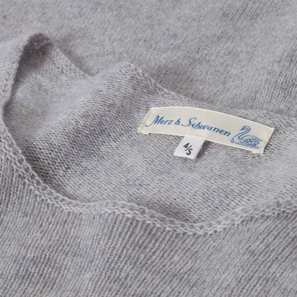 Merz b. Schwanen Damen Rundhals Pullover hellgrau