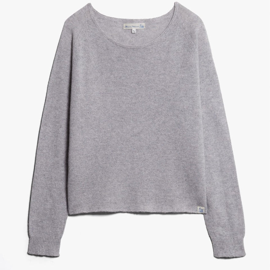 Merz b. Schwanen Damen Rundhals Pullover hellgrau