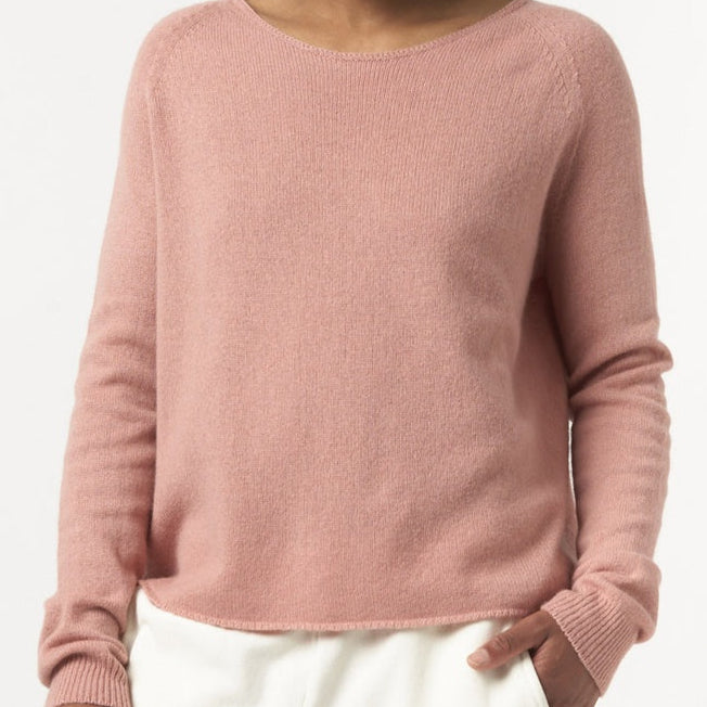 Merz b. Schwanen Damen Rundhals Pullover rosenholz