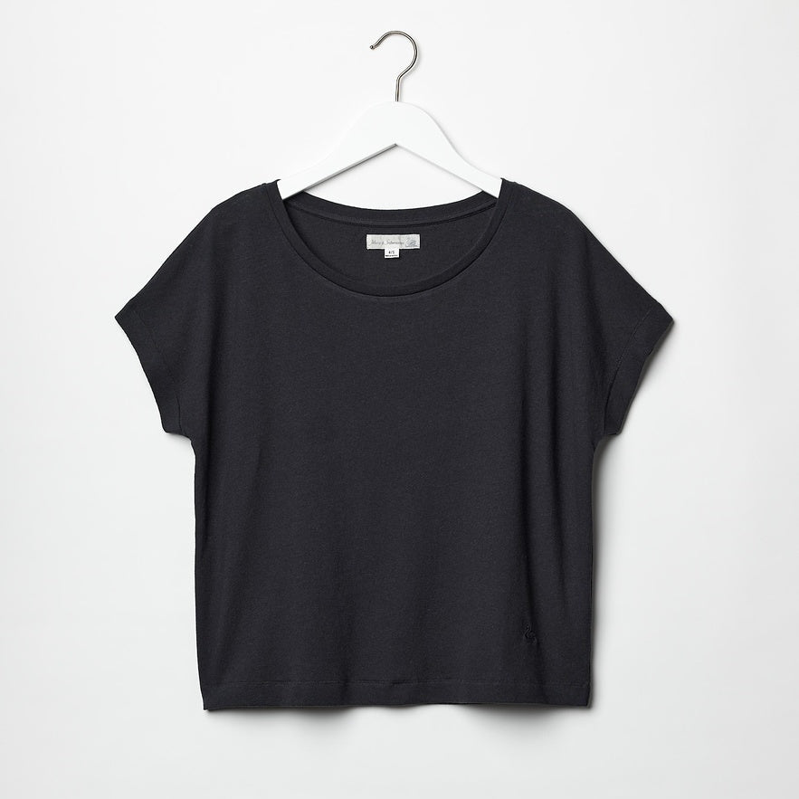 Merz b. Schwanen Damen T-Shirt relaxed fit deep black
