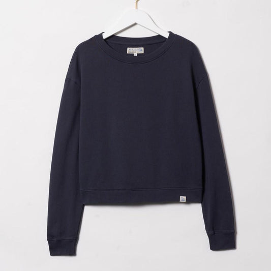 Merz b. Schwanen cropped Rundhals Sweatshirt denim