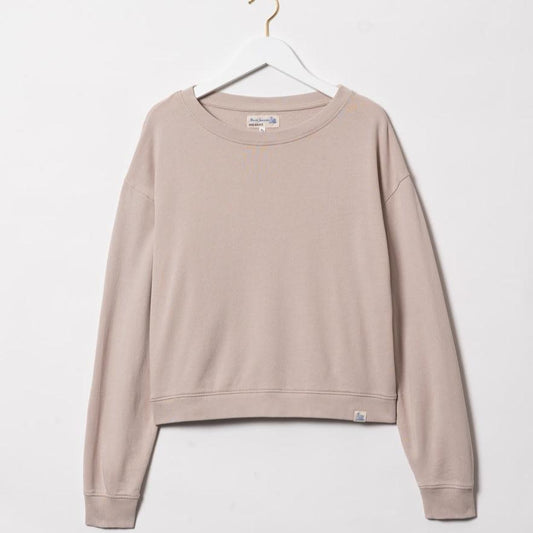 Merz b. Schwanen cropped Rundhals Sweatshirt grey