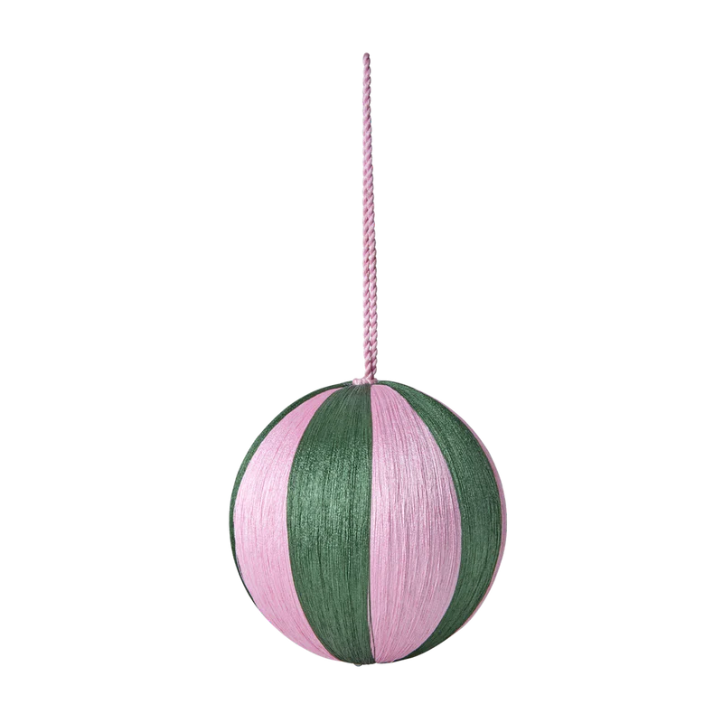 rice große Weihnachtskugel grün/pink