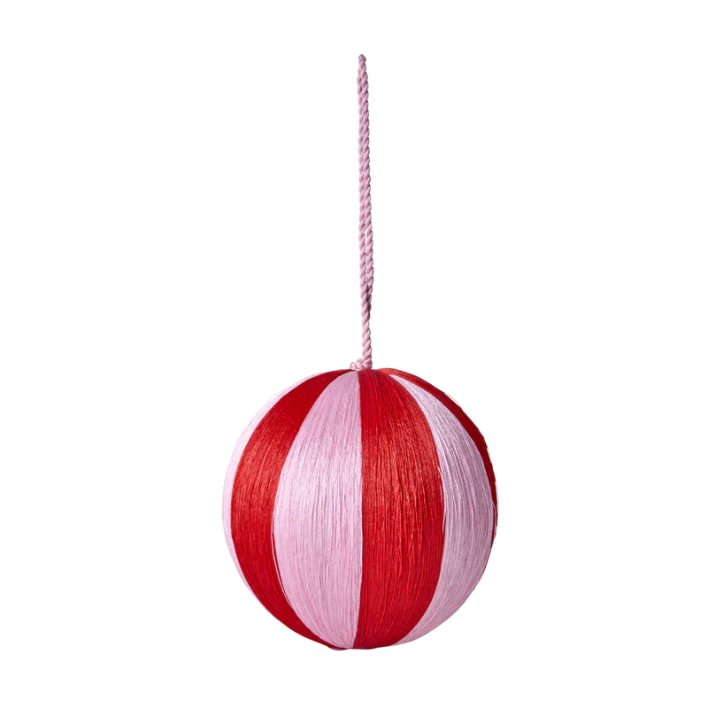 rice große Weihnachtskugel rot/pink