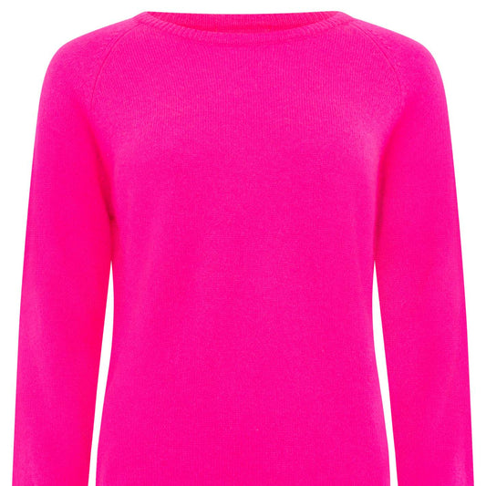 Rundhalspullover Kaschmir neonpink