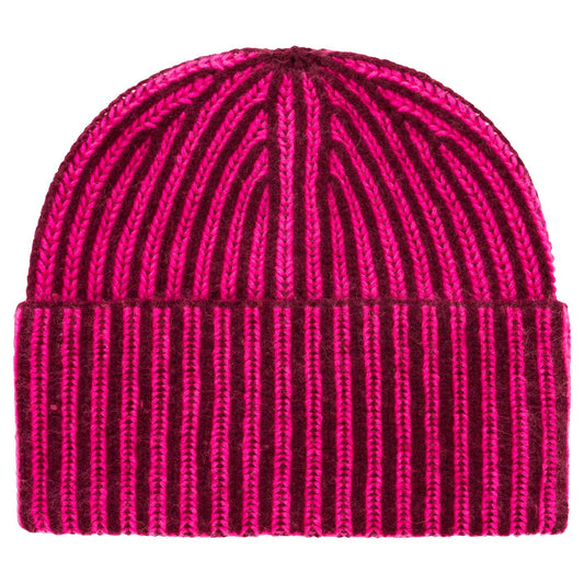 Mütze Kaschmir neonpink/bordeaux