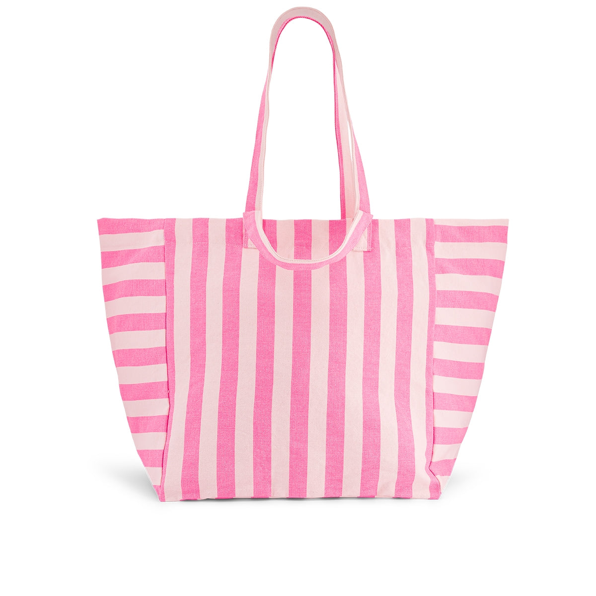 Rose in April Elisa Bag, Streifen Ecru/Neon Pink