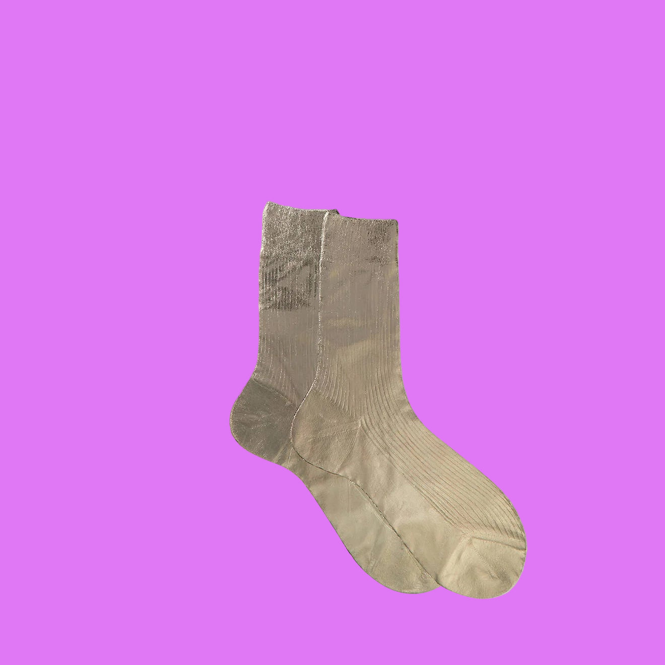 Maria la Rosa laminated ribbed sock -Bosco
