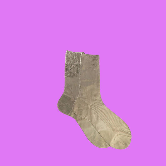 Maria la Rosa laminated ribbed sock -Bosco