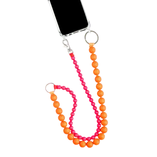 ina.seifart Doppenhandykette lang -  neonorange-neonpink