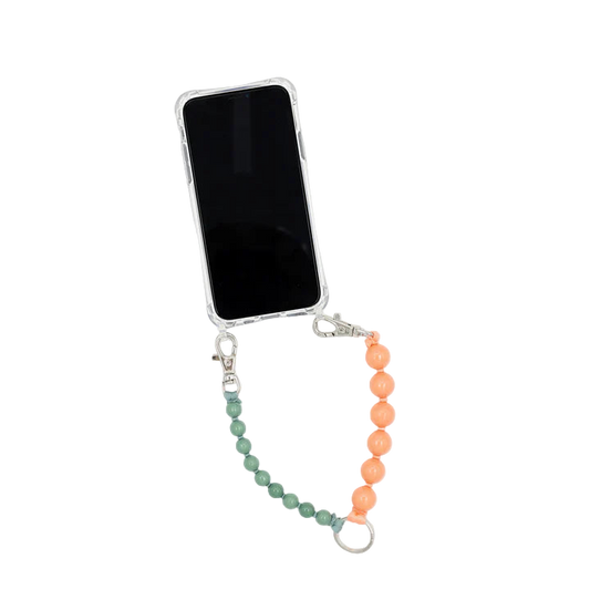 ina.seifart Doppenhandykette kurz - hellorange-salbei