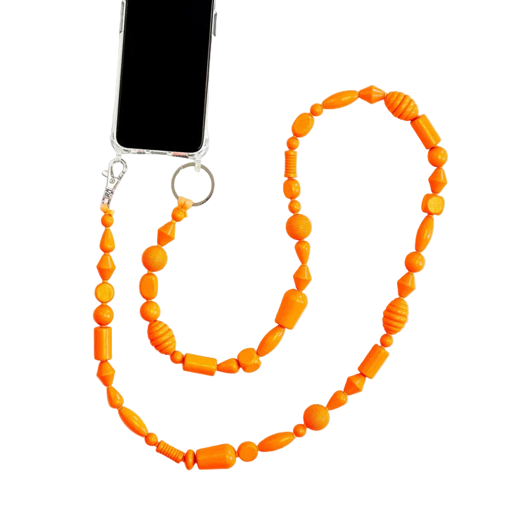 ina.seifart Handykette Perlenmix - neonorange