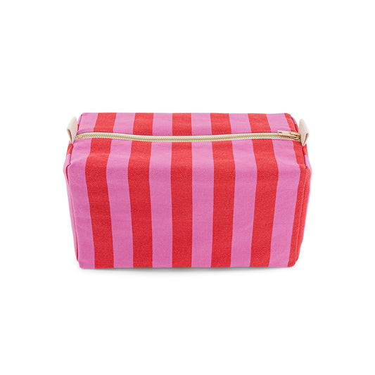 Rose in April Vic Wash Bag, Stripes Orchid/Tomato