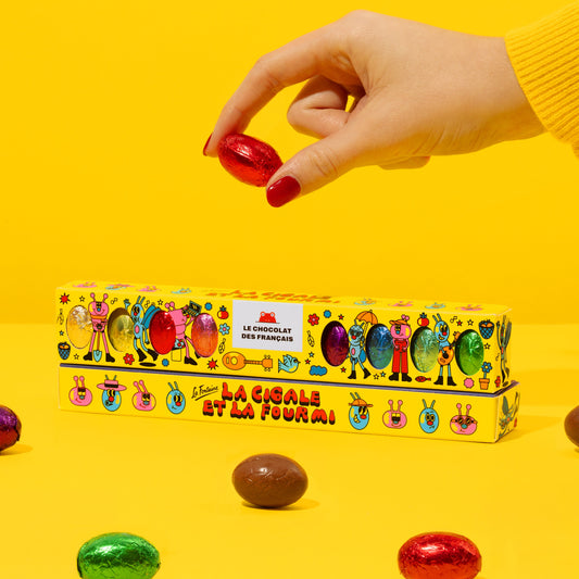 Chocolat des Francais Ostereier "Die Zikade und die Ameise"