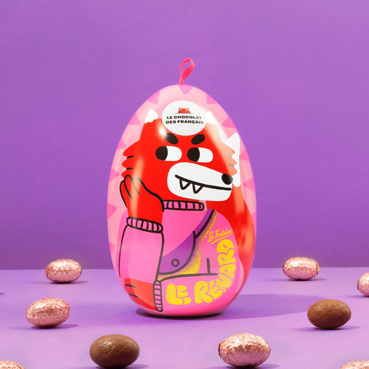 Chocolat des Francais Metall- Osterei "Der Fuchs und die Krähe"