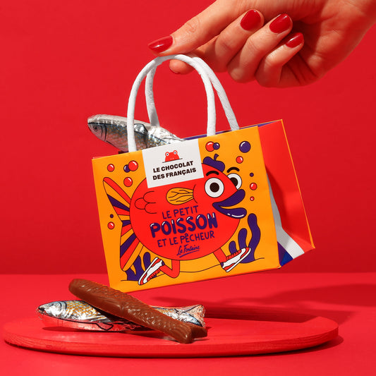 Chocolat des Francais Geschenktüte "Der kleine Fisch und der Fischer"