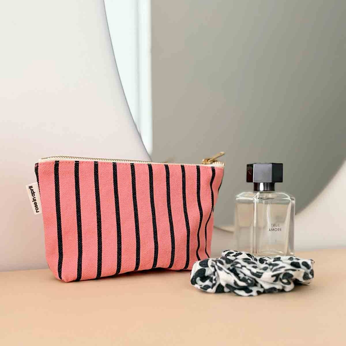Rose in April Sofia Pouch, Stripes Tennis Funky Pink