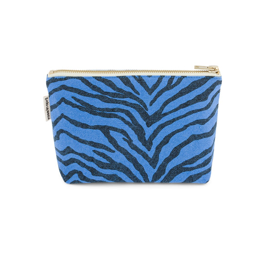 Rose in April Sofia Pouch, Zebra Greek Blue